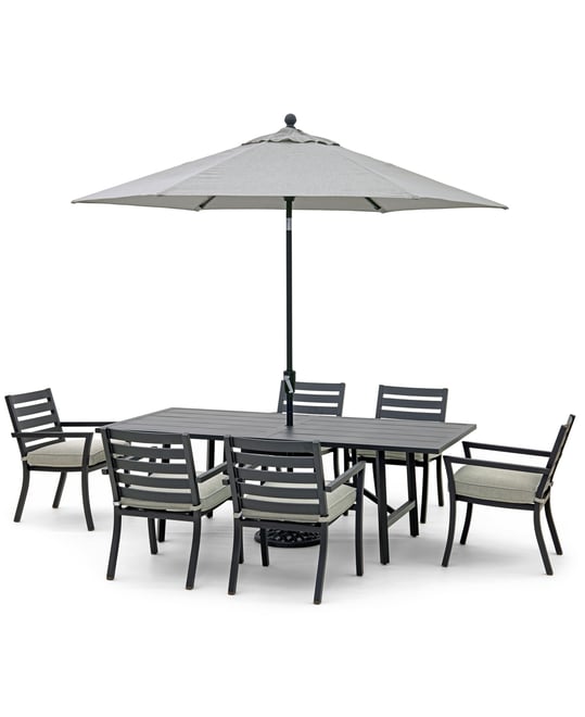 Astaire Outdoor 7-pc Dining Set (84x42" table + 6 dining chairs), Created for Macy's