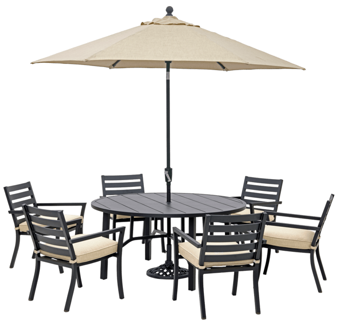Astaire Outdoor 7-pc Dining Set (60" round table + 6 dining chairs), Created for Macy's