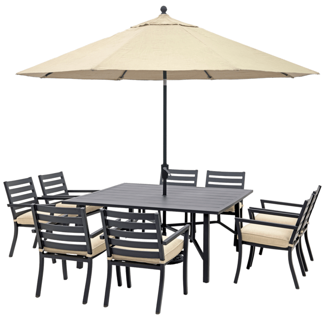 Astaire Outdoor 9-pc Dining Set (64" square table + 8 dining chairs), Created for Macy's