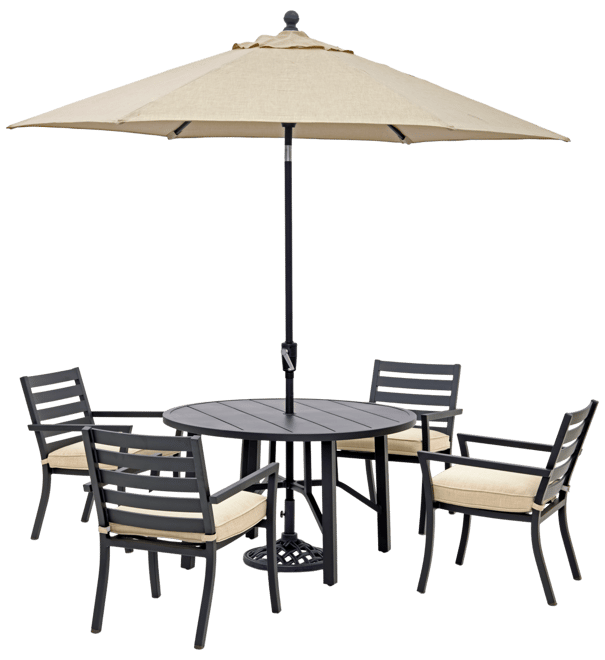 Astaire Outdoor 5-pc Dining Set (48" round table + 4 dining chairs), Created for Macy's