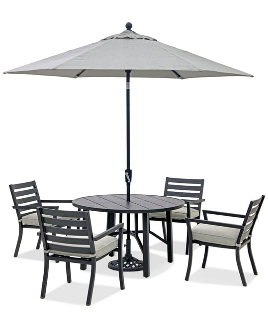 Astaire Outdoor 5-pc Dining Set (48" round table + 4 dining chairs), Created for Macy's