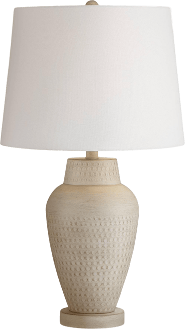 Rupert Rustic Farmhouse Table Lamp 24 3/4" High Beige Hammered Off White Linen Drum Shade for Bedroom Living Room Bedside Nightstand