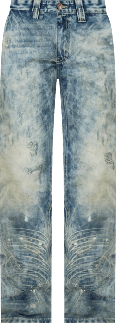 Men's Slim Straight Premium Jeans Distressed Acid Washed with Suspenders