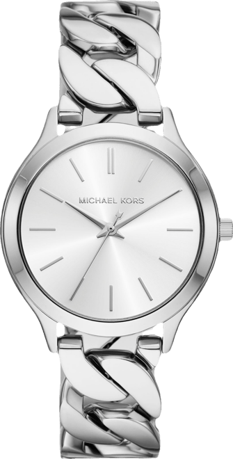 Women's Slim Runway Three-Hand Silver-Tone Stainless Steel Watch 38mm