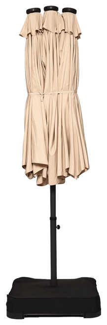 15Ft Patio Double-Sided Solar Led Market Umbrella Crank Base