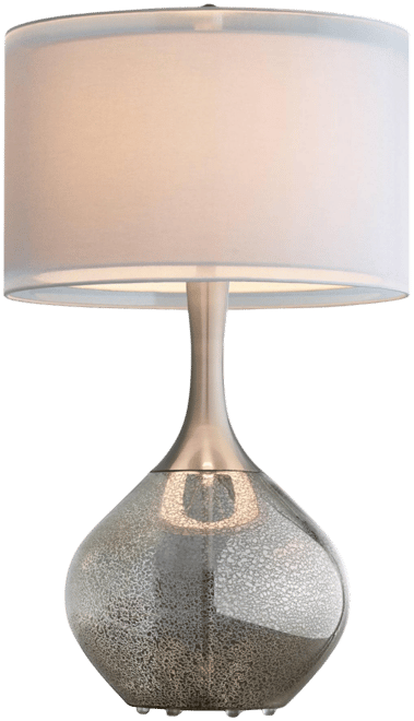 Swift Modern Table Lamp 30 1/2" Tall Mercury Glass Double Shade for Bedroom Living Room House Bedside Nightstand Office Entry