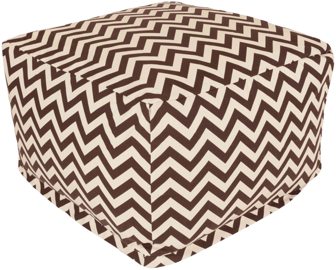 Chevron Ottoman Square Pouf with Removable Cover 27" x 17"