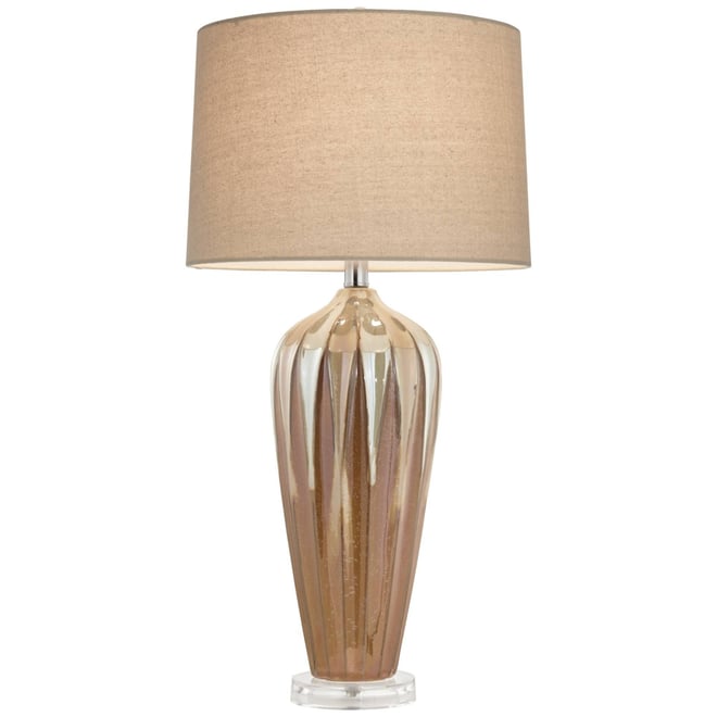 Loren Modern Mid Century Table Lamp 28 1/4" Tall Ivory Drip Glaze Ceramic Fabric Drum Shade for Bedroom Living Room Bedside H