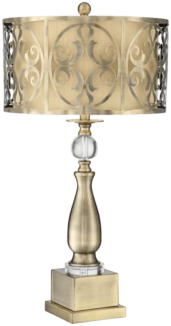 Doris Traditional Table Lamp 30 1/2" Tall Brass Candlestick Openwork Double Drum Shades for Bedroom Living Room Bedside Night
