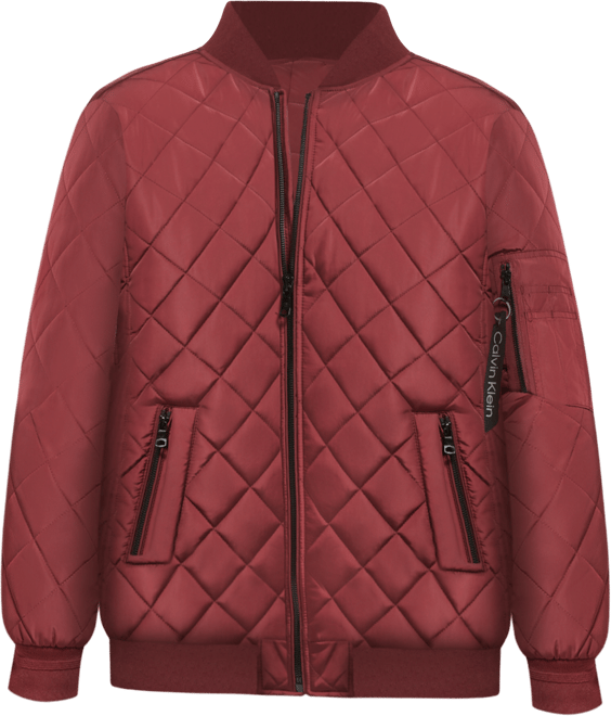 Calvin Klein Men s Quilted Baseball Jacket with Rib Knit Trim Macy s