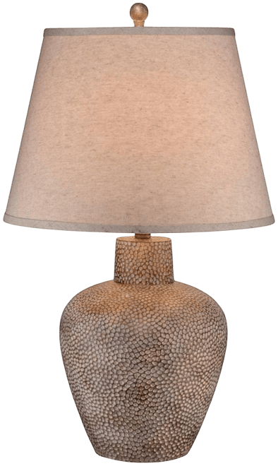Bentley Rustic Farmhouse Table Lamp 29" Tall Brown Leaf Textured Hammered Pot Off White Empire Shade for Bedroom Living Room House H