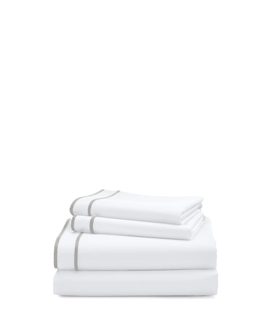 Spencer 300 Thread Count Sateen Border Sheet Set, King