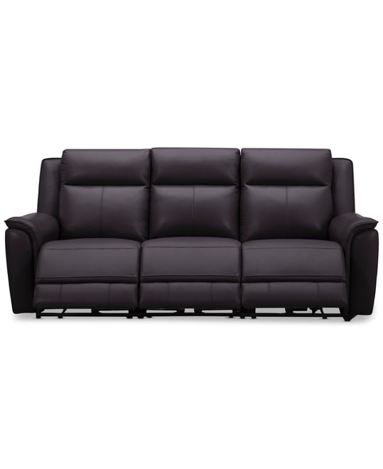 Addyson 88" 3-Pc. Leather Sofa with 3 Zero Gravity Recliners with Power Headrests, Created for Macy's