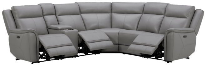 Addyson 117" 6-Pc. Leather Sectional with 3 Zero Gravity Recliners with Power Headrests & 1 Console, Created for Macy's