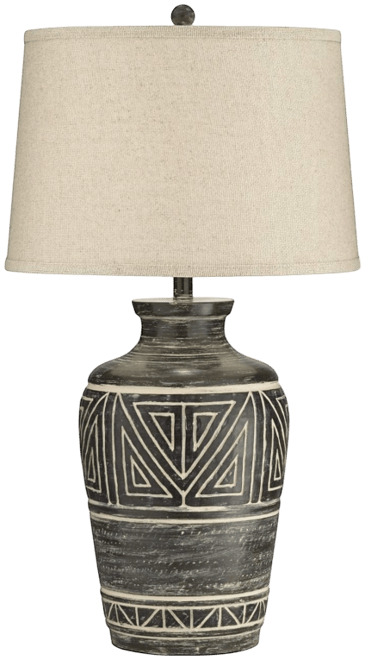 Miguel Rustic Table Lamp Southwest 32" Tall Earth Tone Linen Drum Shade for Bedroom Living Room Bedside Nightstand Office Kids Ho