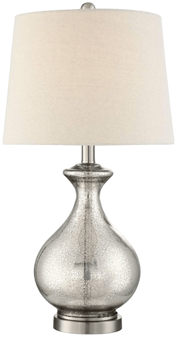Albert Modern Table Lamp 24 3/4" High Mercury Glass Gourd Oatmeal Drum Shade for Bedroom Living Room Bedside Nightstand Office Kids