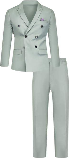 Men's Slim Fit 2-Piece Double Breasted Suit
