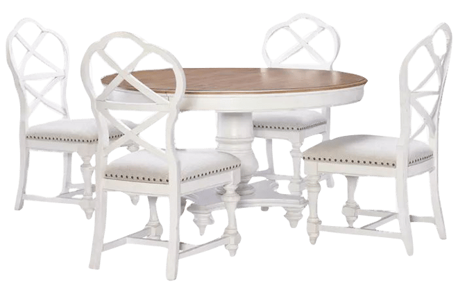 Mandeville 5 Pc. Dining Set (Round Table & 4 X-Back Chairs)