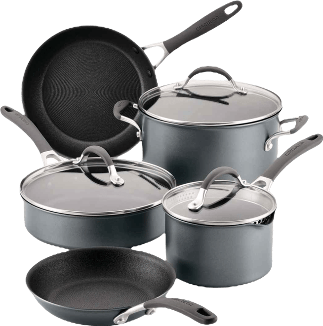 A1 Series ScratchDefense Aluminum Nonstick 8 Piece Pots and Pans Cookware Set