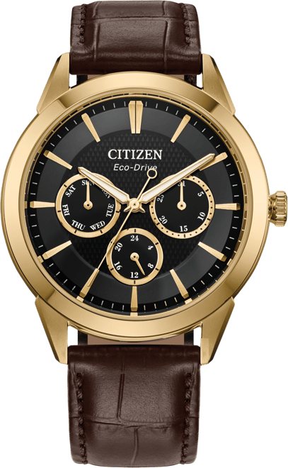 Citizen Eco Drive Men s Rolan Brown Leather Strap Watch 40mm Macy s