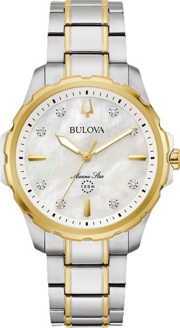 Women's Marine Star Diamond Accent Two-Tone Stainless Steel Bracelet Watch 36mm