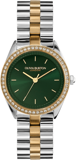 Women's Bejeweled Two-Tone Stainless Steel Watch 34mm