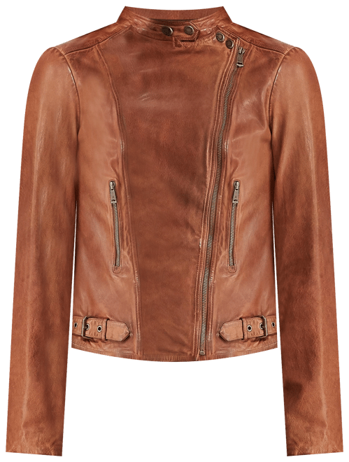 Lauren Ralph Lauren Leather Moto Jacket - Dark Walnut 14