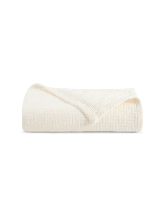 Host & Home 100% Cotton Basketweave Throw, Lightweight Blanket, 300GSM, 5 Color Options, 50x70