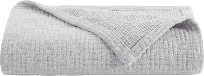 Host & Home 100% Cotton Basketweave Blanket, Lightweight Blanket, 300GSM, 5 Color Options, Full/Queen