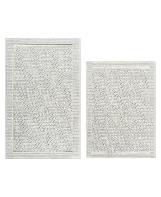 Host & Home Cotton Bath Rug, Stylish Textured Woven Design, Slip Resistant Backing, 5 Color Options, 2-Piece Set