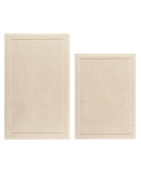 Host & Home Cotton Bath Rug, Stylish Textured Woven Design, Slip Resistant Backing, 5 Color Options, 2-Piece Set