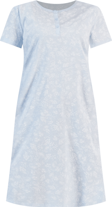 Women's Cotton Printed Henley Sleepshirt, Created for Macy's