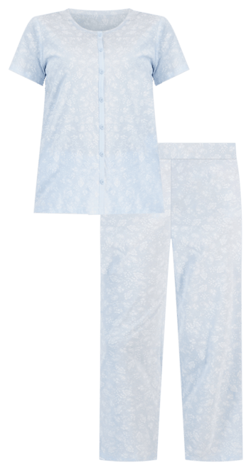 Women's 2-Pc. Cotton Printed Cropped Pajamas Set, Created for Macy's