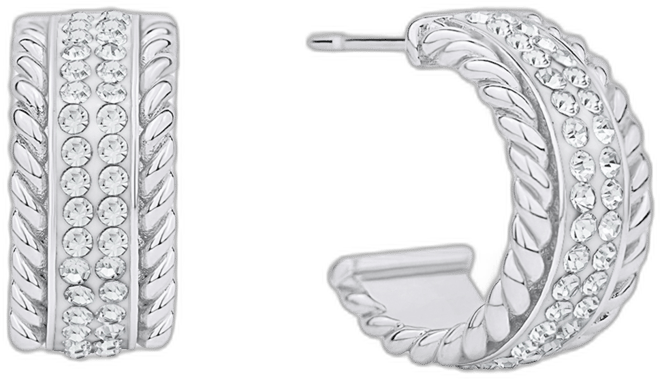 Crystal C Hoop Earring