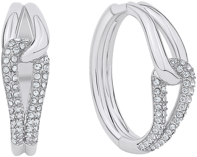 Crystal knot hoop earring