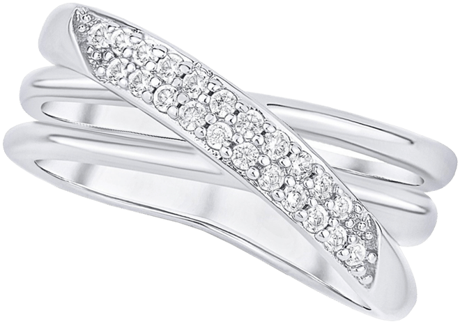 Cubic Zirconia Criss Cross Ring