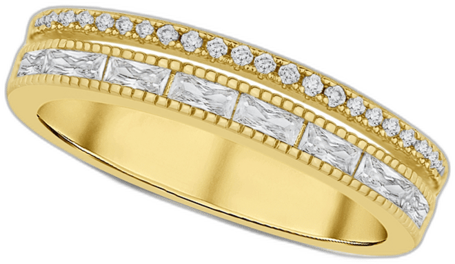 Cubic Zirconia Double Row Ring