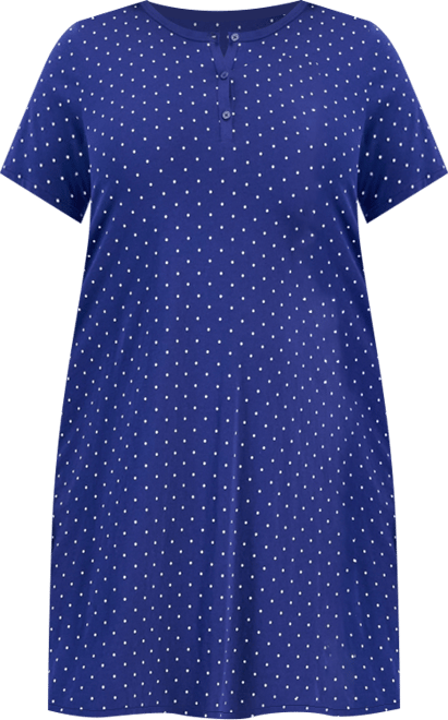 Plus Size Cotton Ditsy Floral Henley Sleepshirt, Created for Macy's