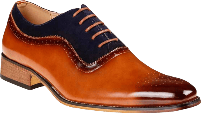 Men's Lace Up Medallion Toe Dress Shoes