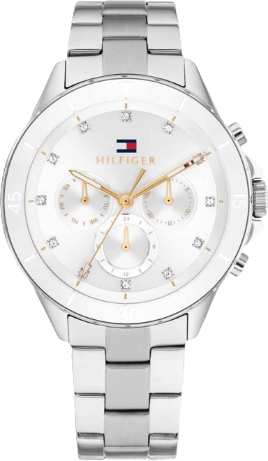 Women's Multifunction Silver-Tone Stainless Steel Watch 40mm