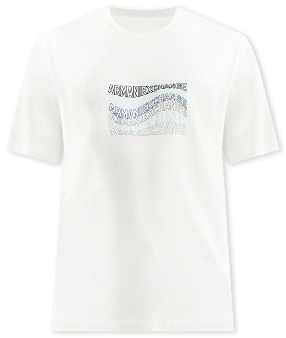 Men's Cotton Wave Logo Print T Shirt