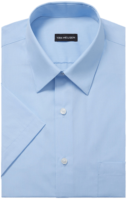 Van heusen men's short sleeve poplin solid dress shirt sales