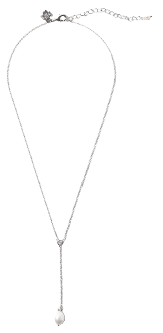 Silver Fresh Water Pearl Drop Necklace