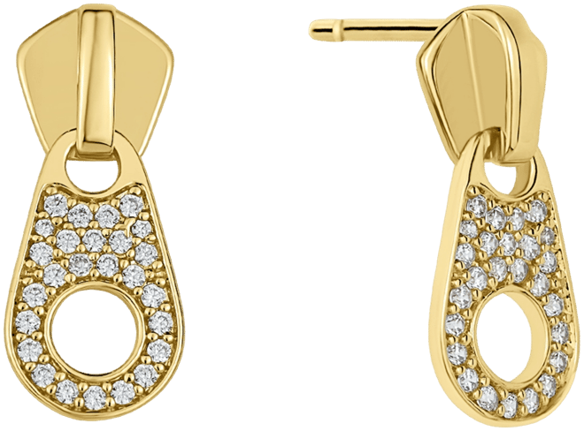 Cubic Zirconia Zipper Earring