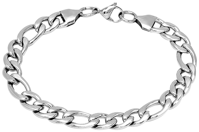 Men's Stainless Steel Thick Round Box Link Bracelet