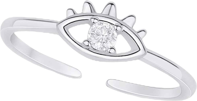 Cubic Zirconia Evil Eye Toe Ring
