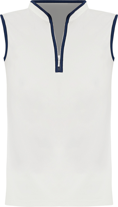 White Sleeveless Connors Mock Neck