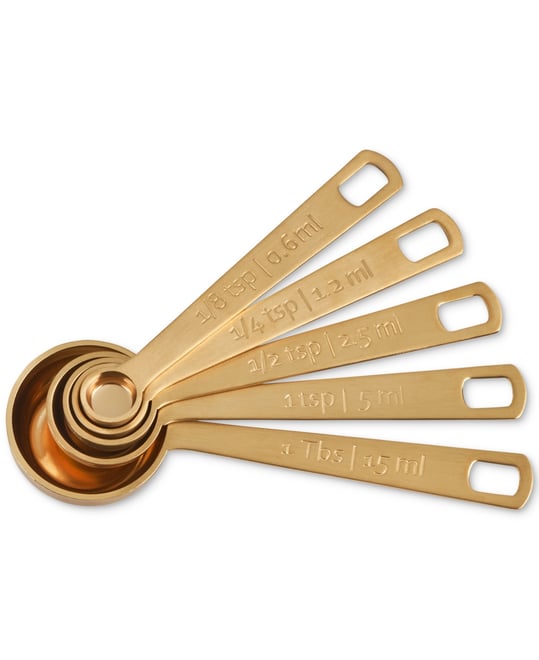 Gold-Tone Measuring Spoons, Set of 5