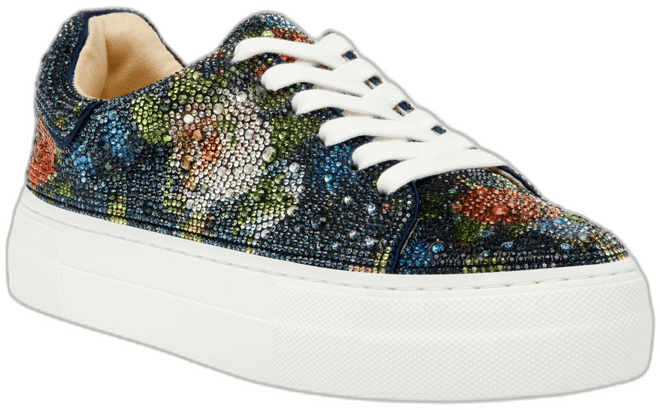 SIDNY RHINESTONES Lace Up Sneakers