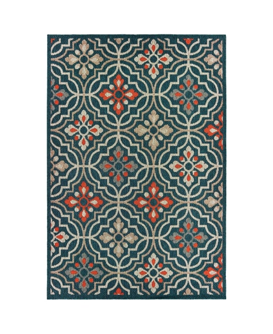 Oriental Weavers Latitude 709 Blue 6'7" x 9'2" Outdoor Area Rug